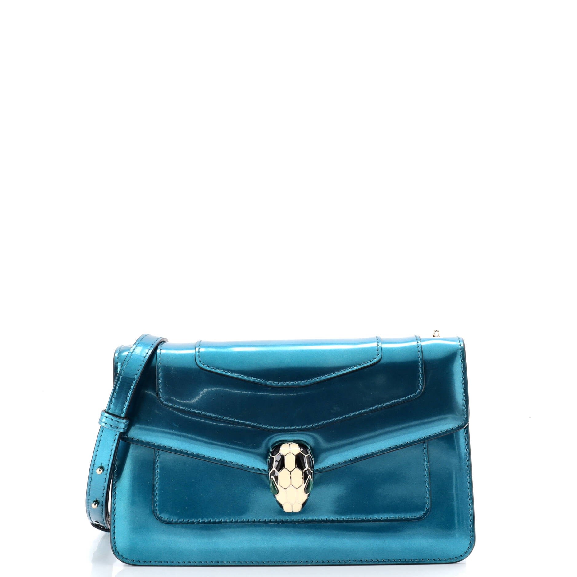Bvlgari Serpenti Forever Shoulder Bag Metallic Leather Small