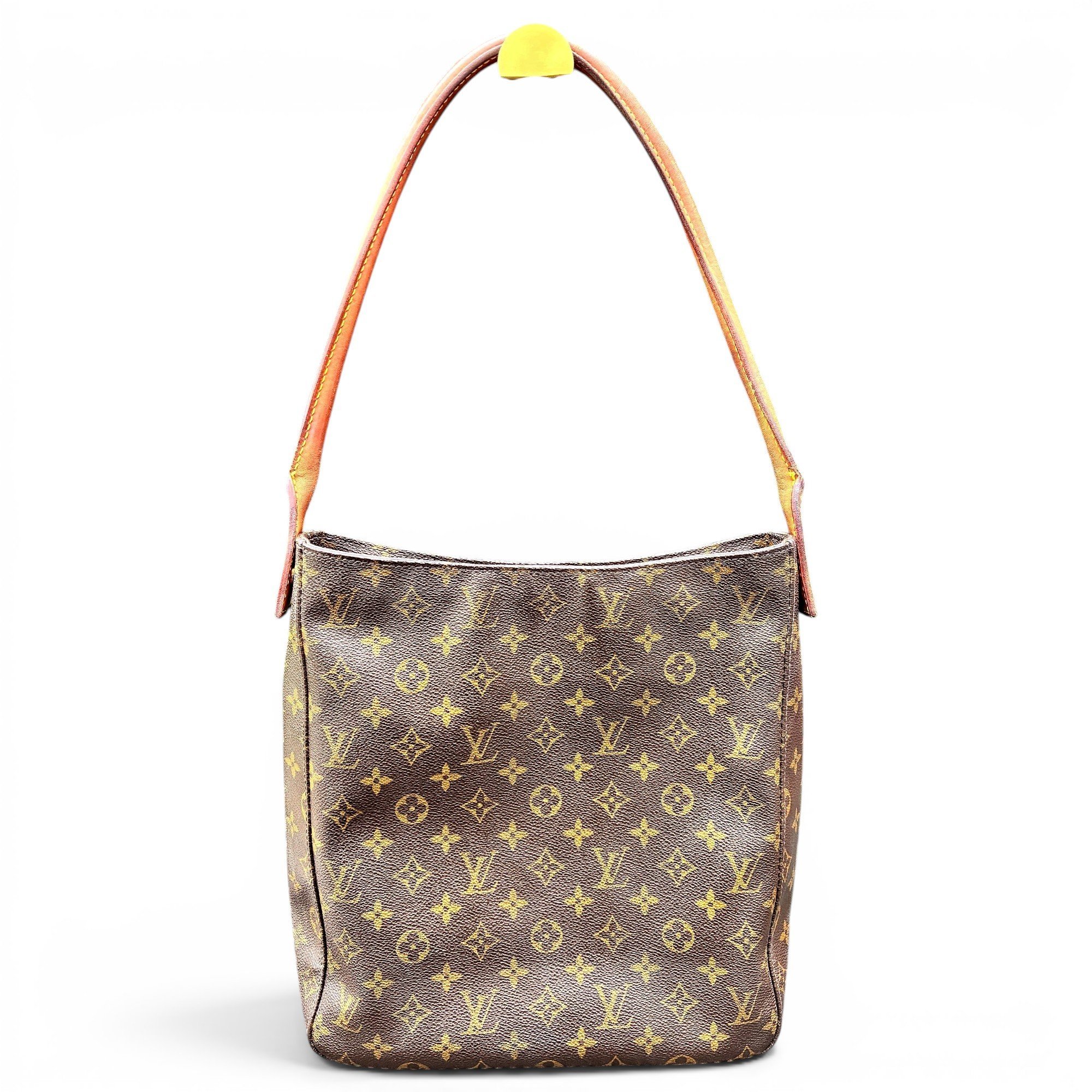 Looping leather handbag