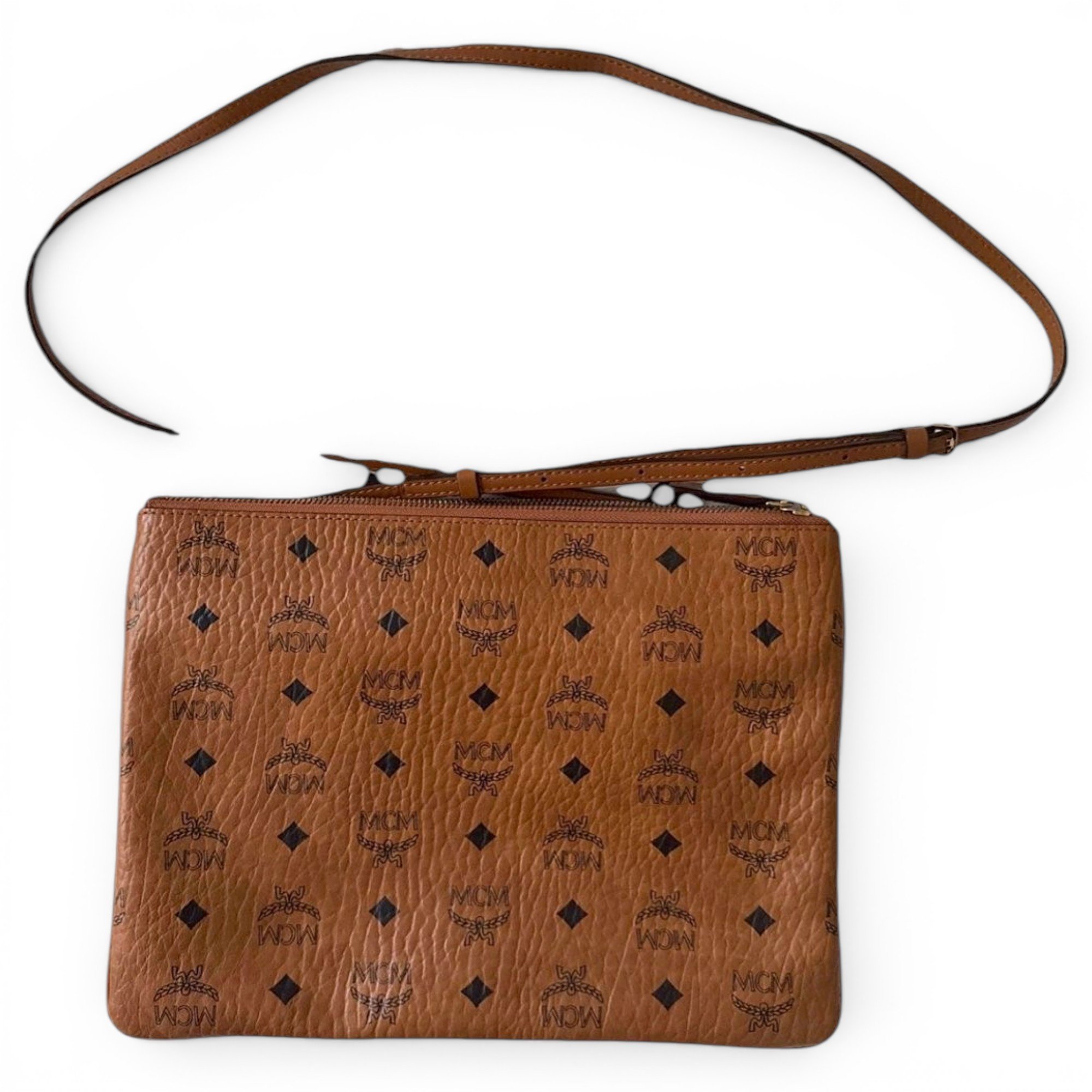 Leather clutch bag