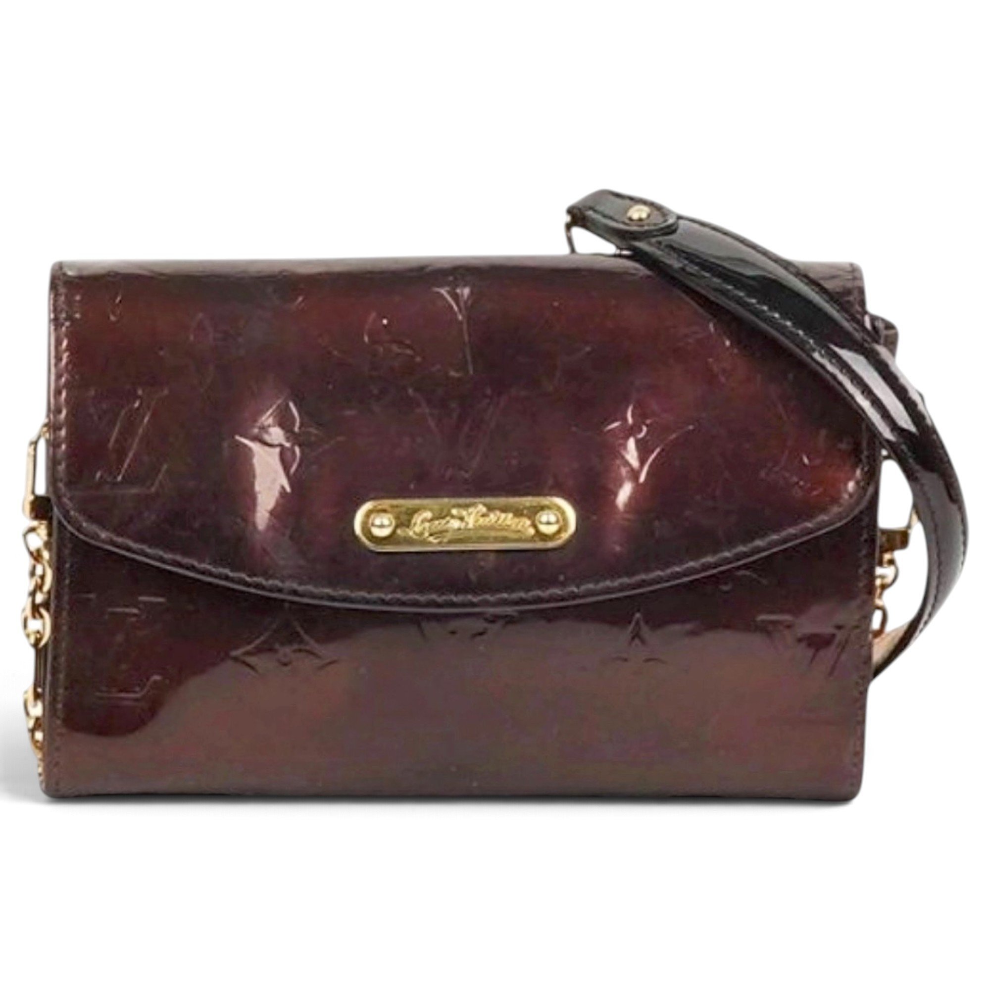 Sunset Boulevard patent leather clutch bag