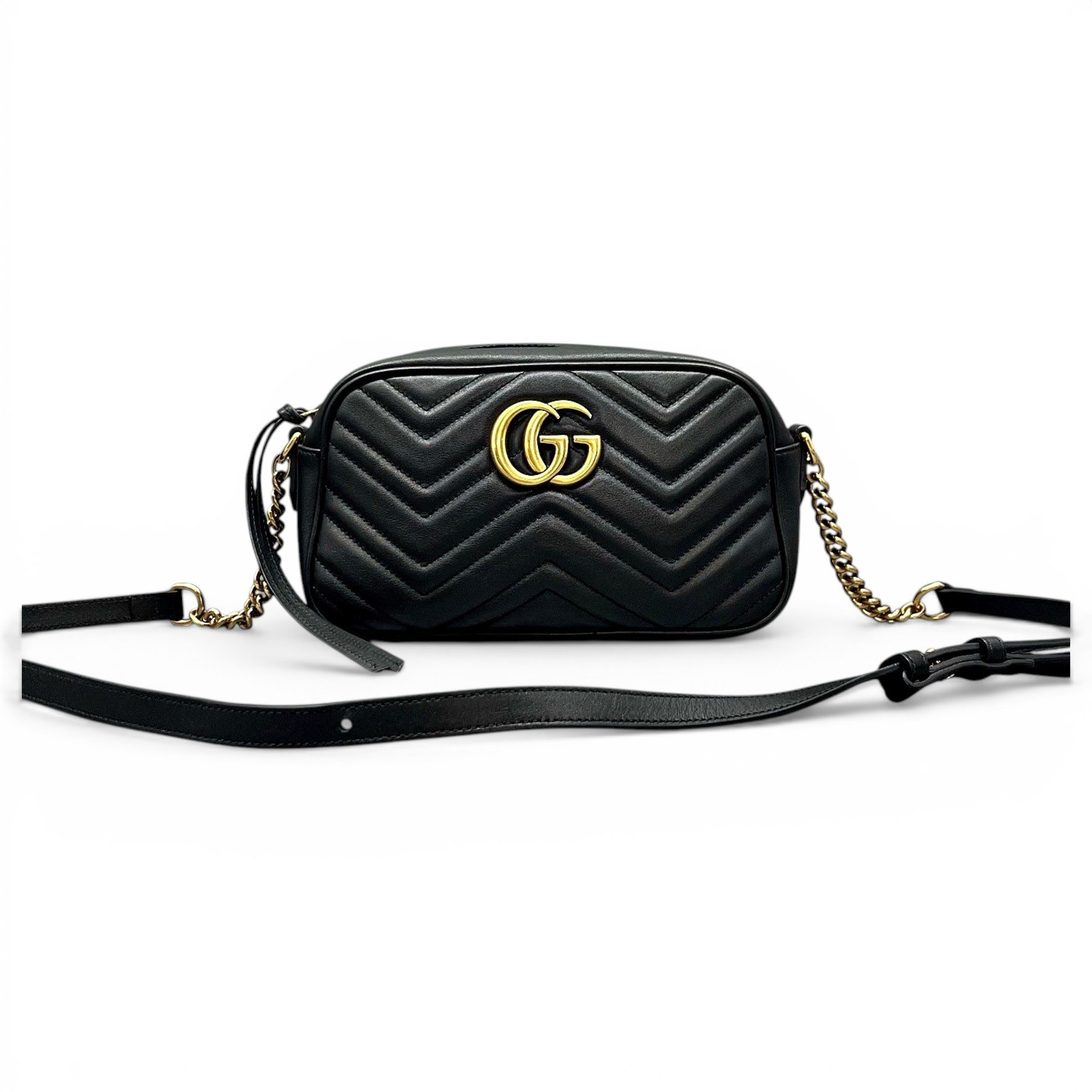 GG Marmont Triple zip leather crossbody bag
