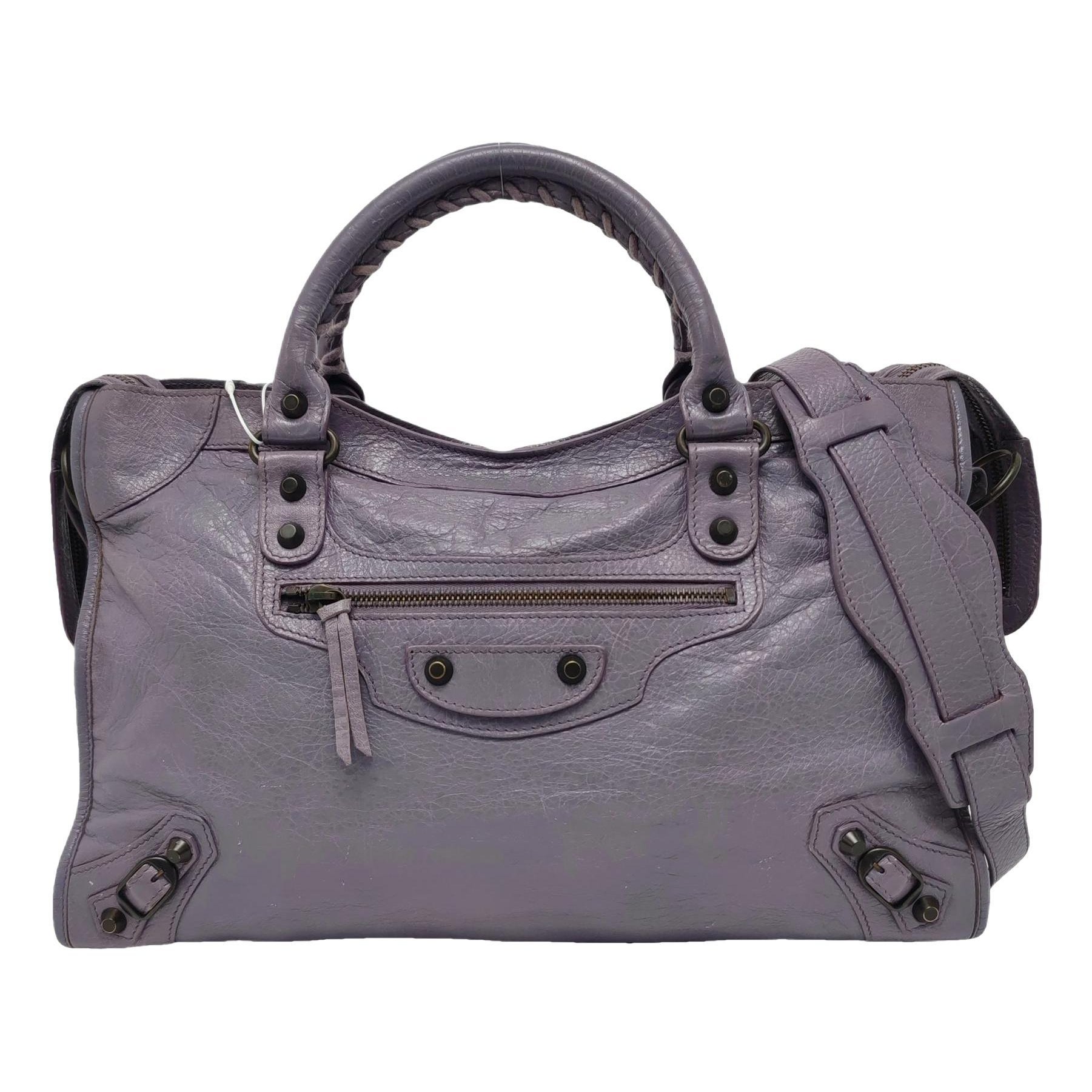 City leather handbag