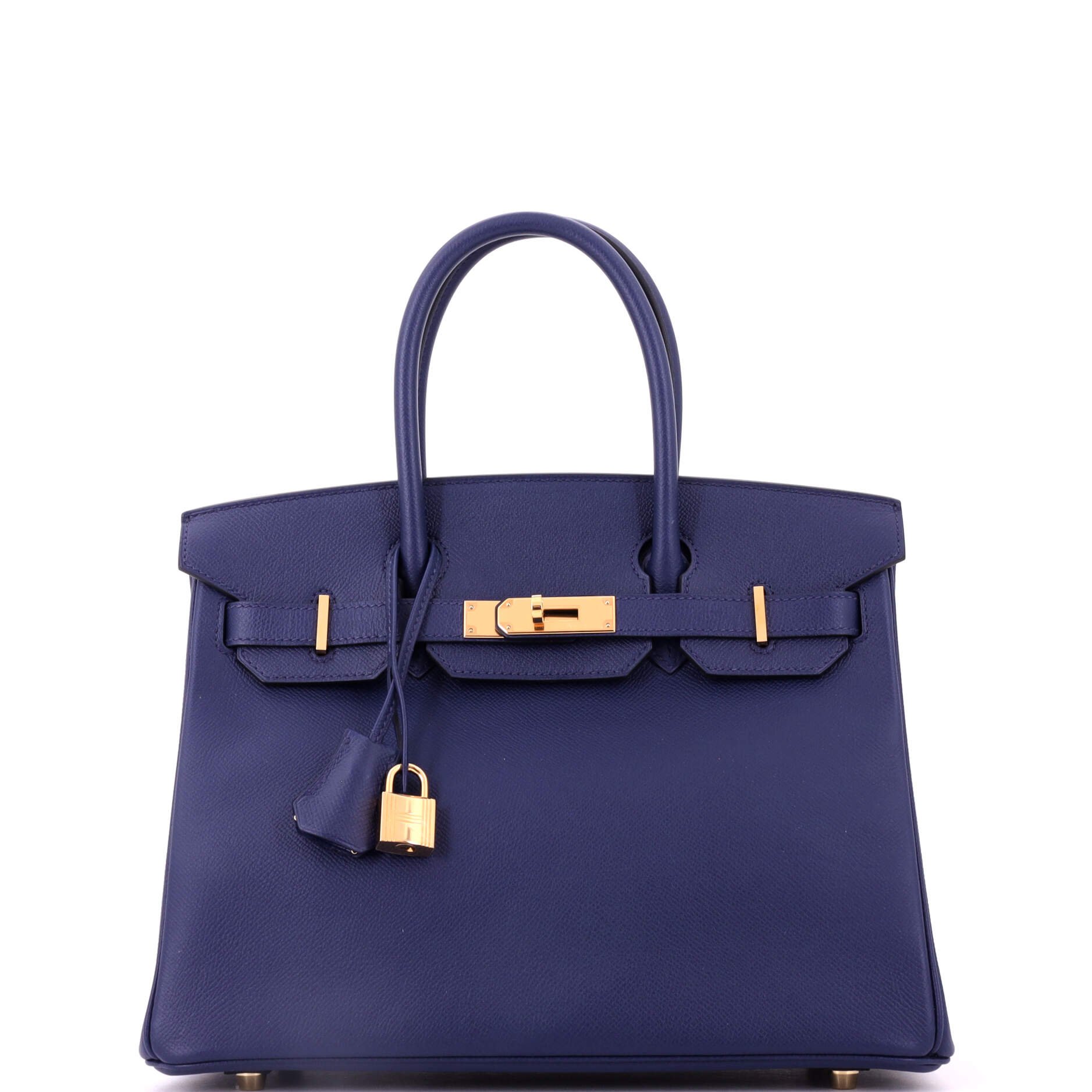 Birkin Handbag Blue Epsom with Gold Hardware 30