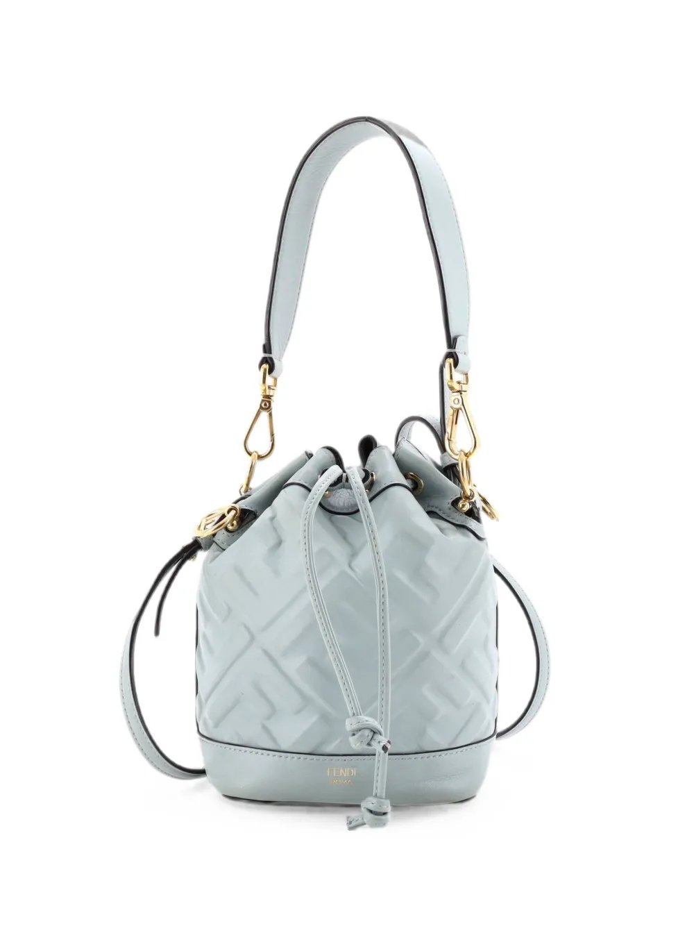 Mon Tresor Zucca Embossed Leather Mini bucket bag