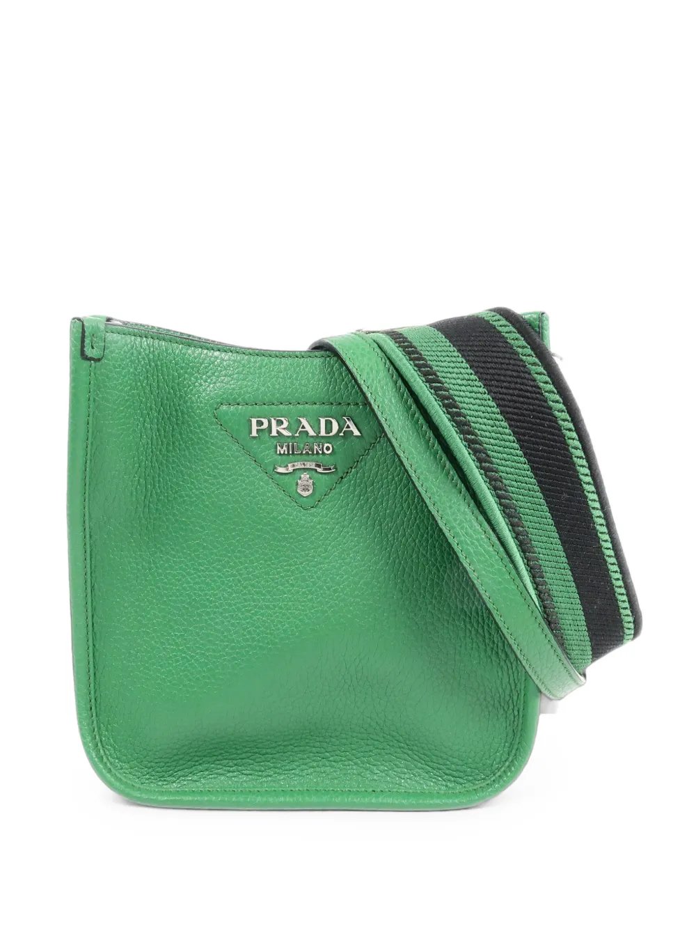 Prada mini logo-plaque leather shoulder bag