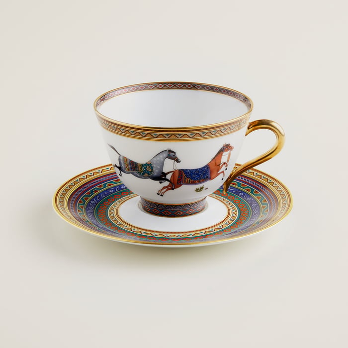 Sans Coloris Cheval D’orient Tea Cup and Saucer N°4