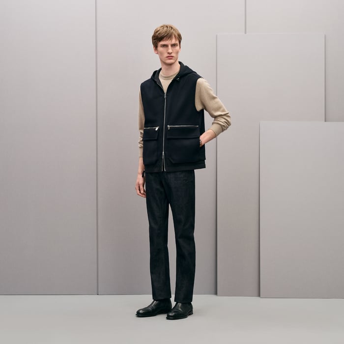 Marine Reversible Hooded Vest