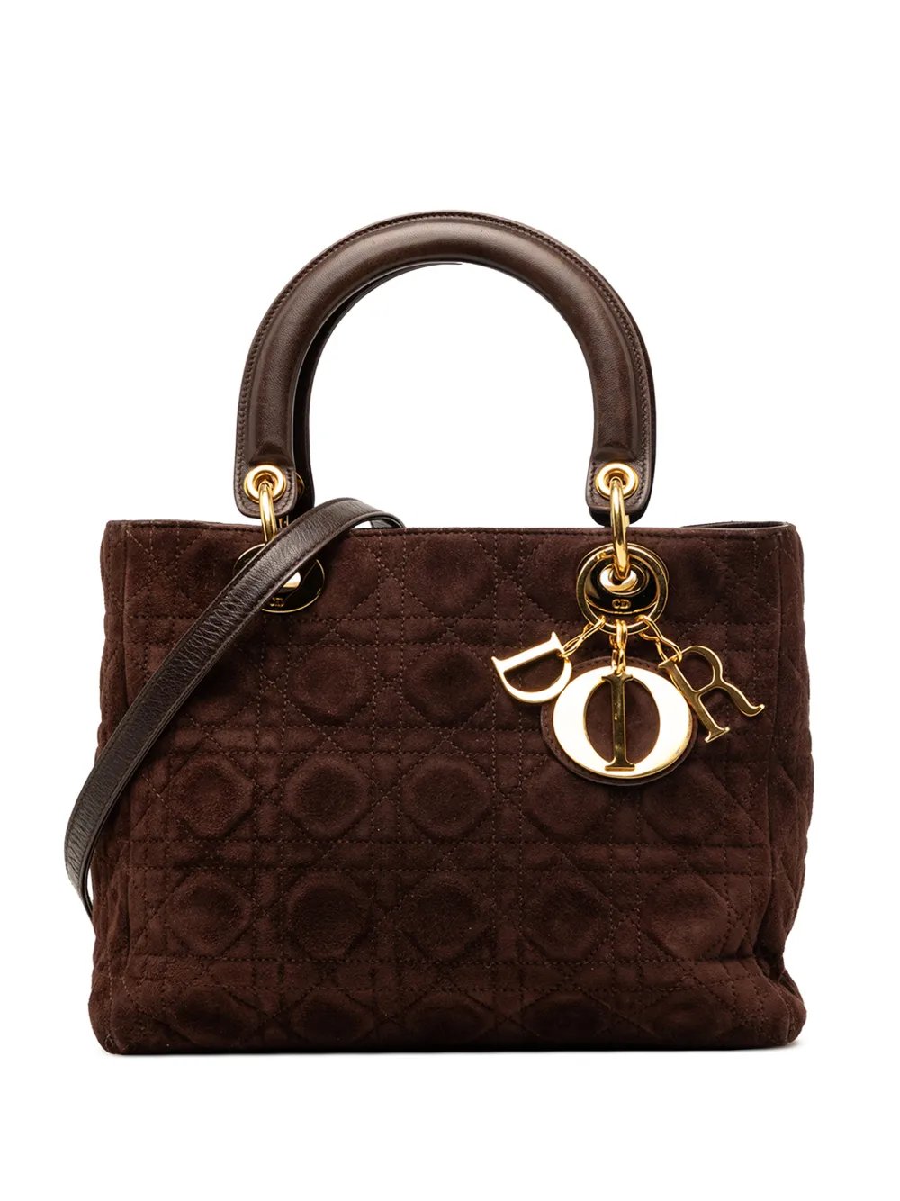 1990-2010 Medium Suede Cannage Lady Dior satchel