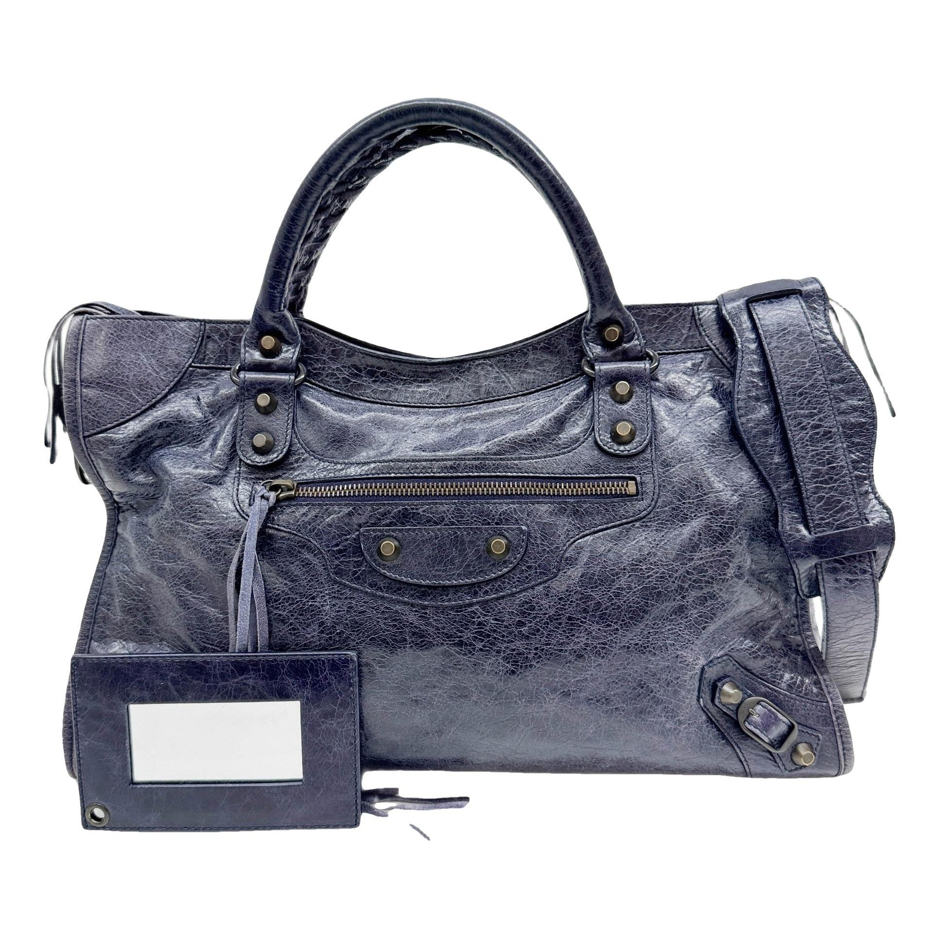 City leather handbag