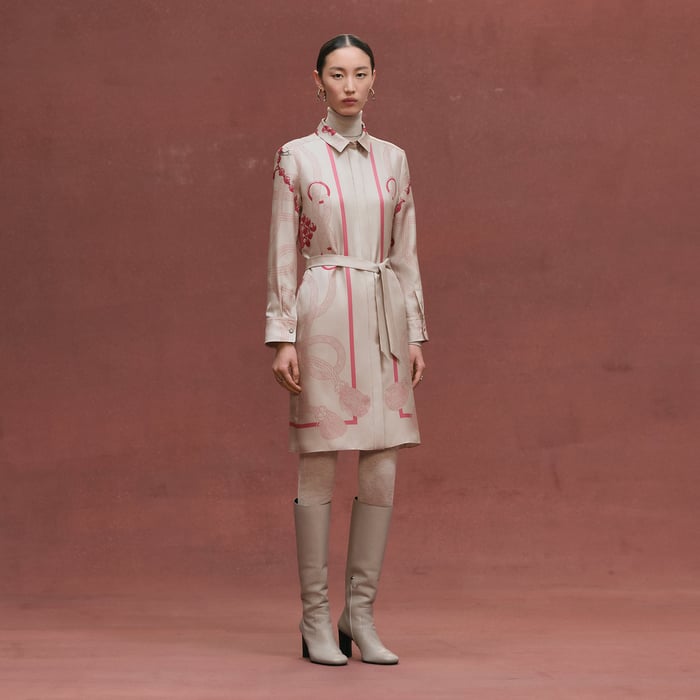 Beige Avoine "Palefroi Remix" Shirt Dress