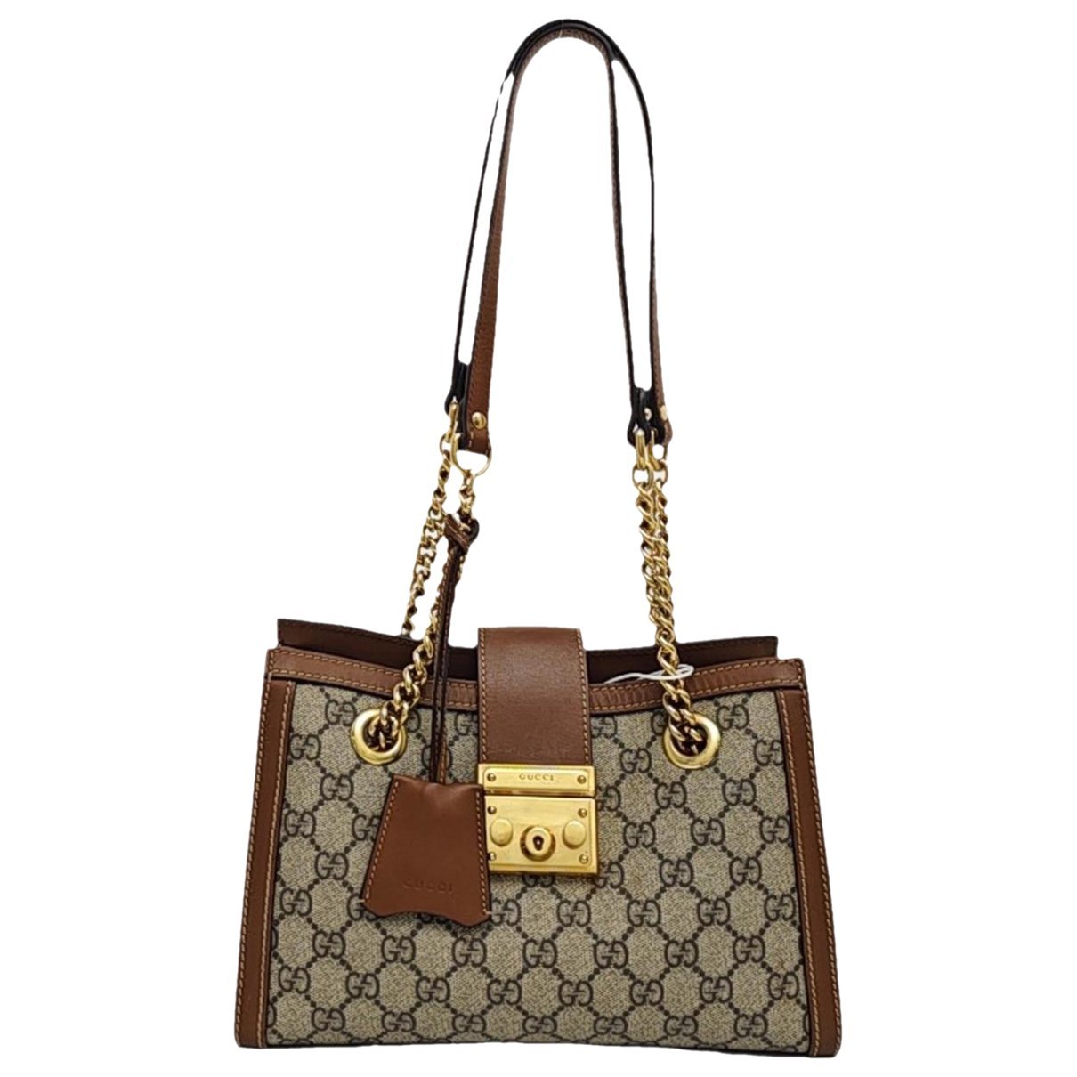Padlock leather handbag