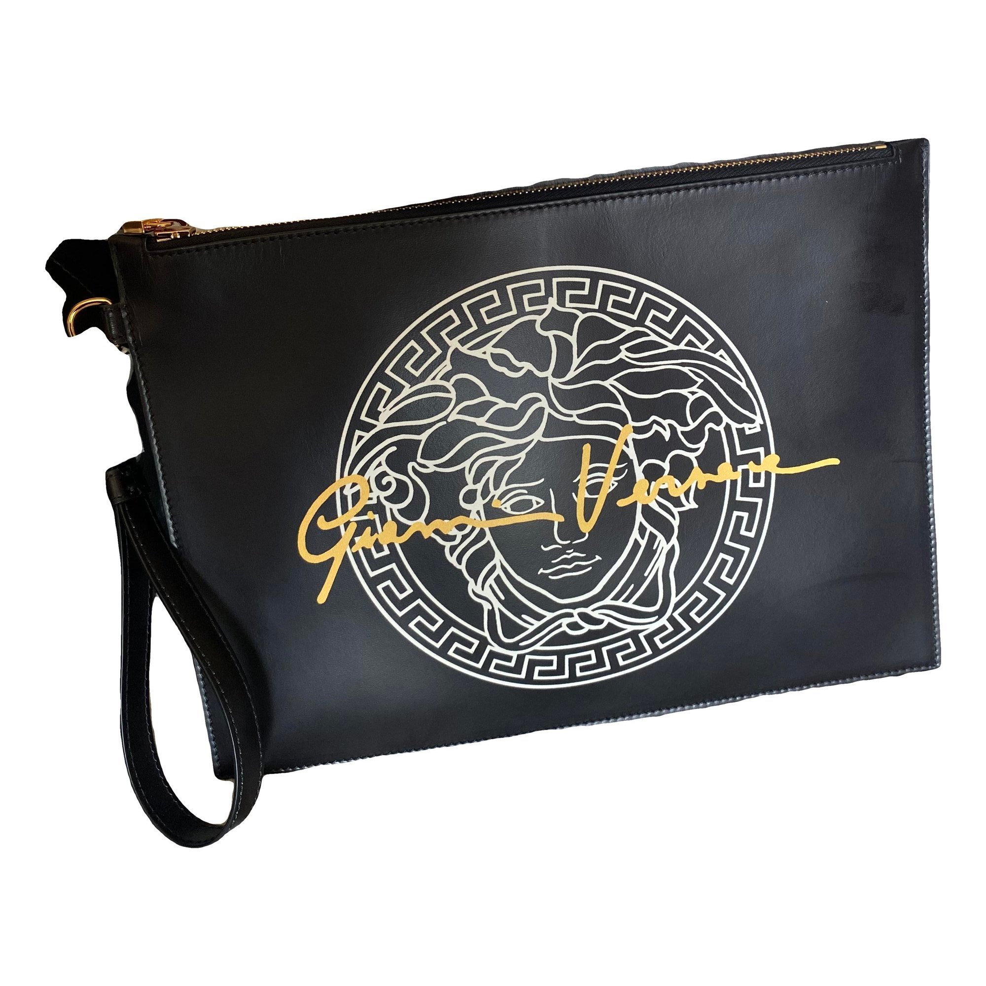 Leather clutch bag