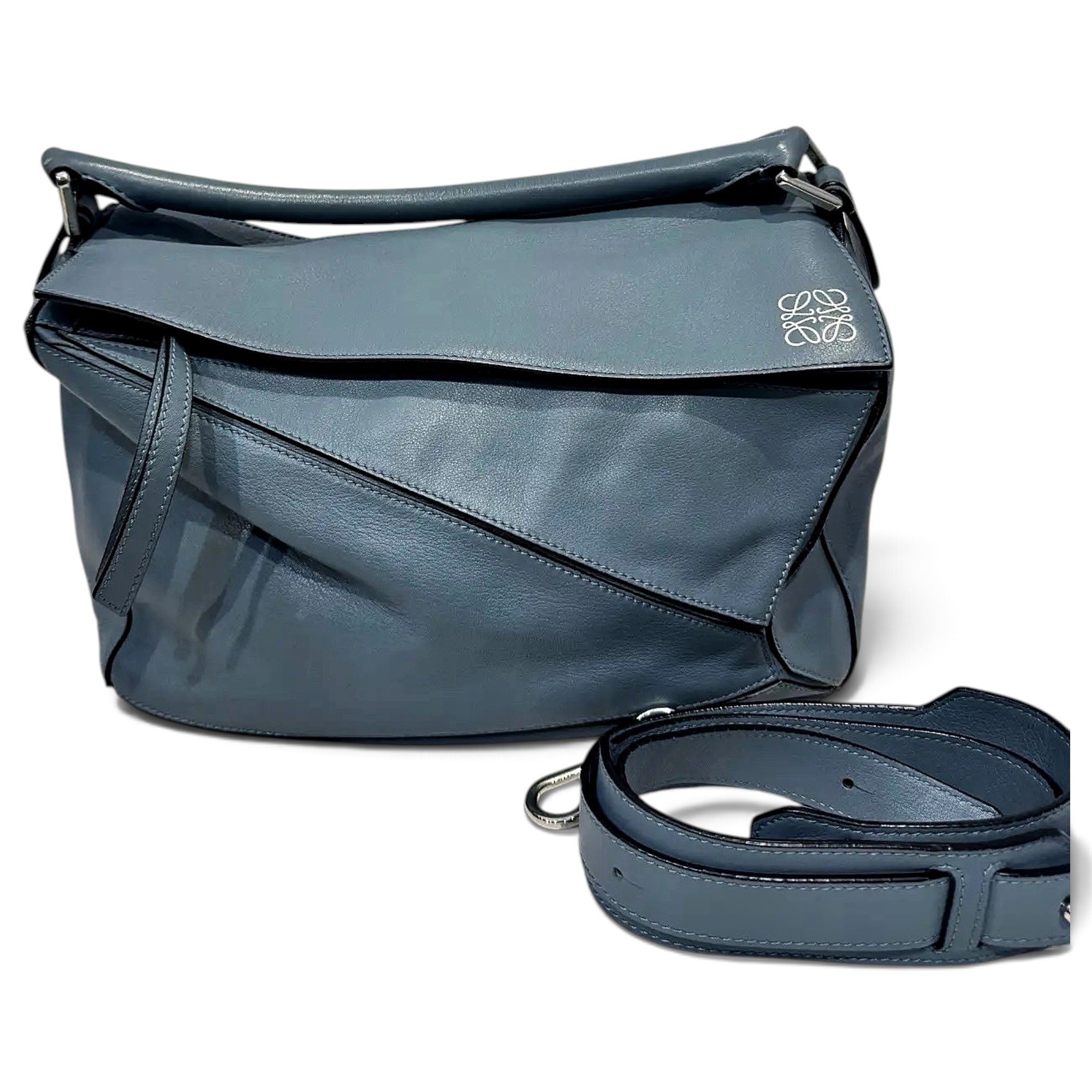 Puzzle leather handbag