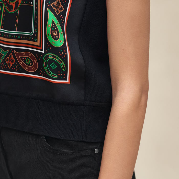 Noir "Porte-bonheur Bandana" Short-sleeve Sweater