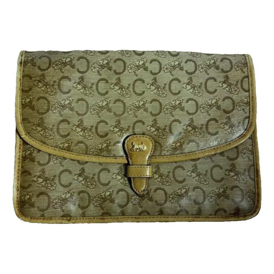 Triomphe Vintage leather clutch bag