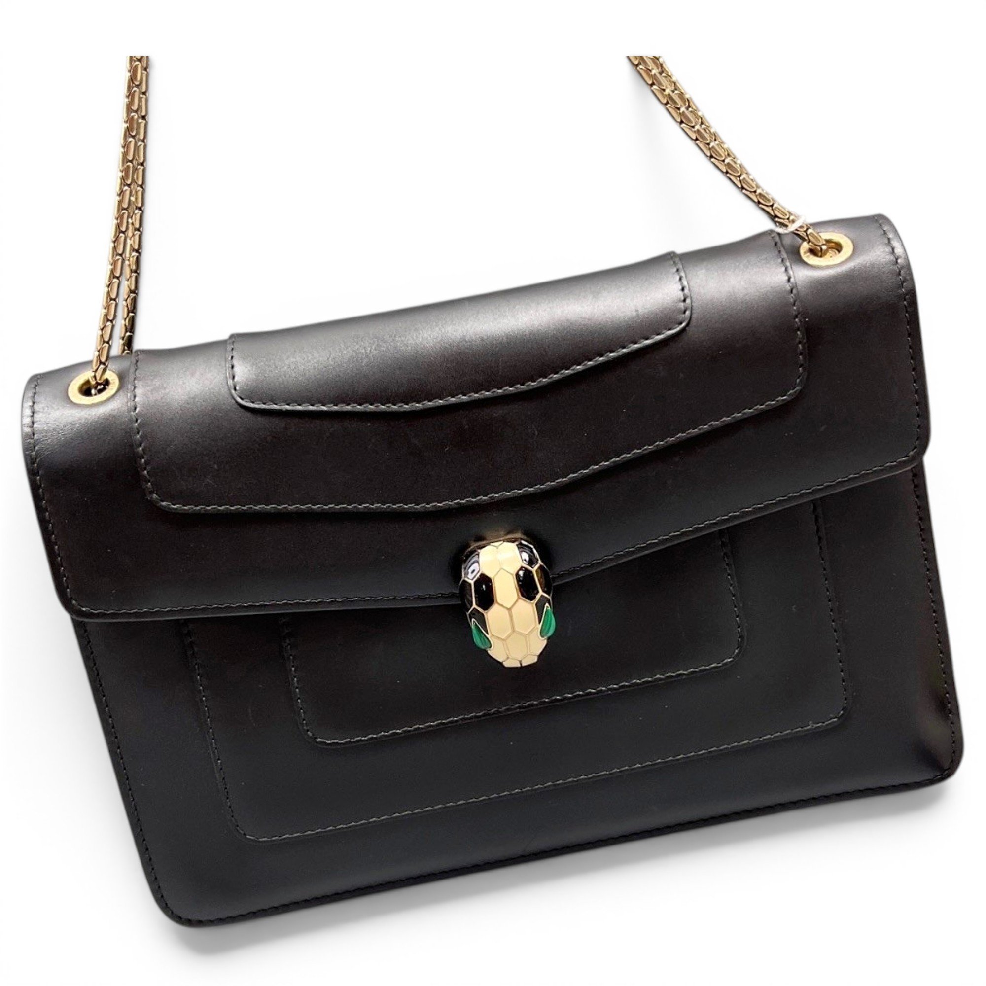 Serpenti leather handbag