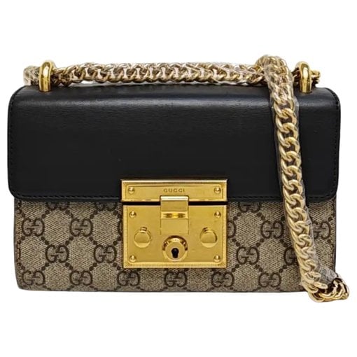 Padlock leather crossbody bag