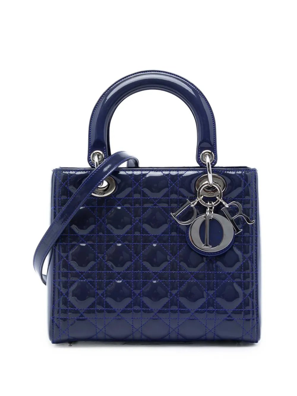 2015 Medium Patent Cannage Lady Dior satchel