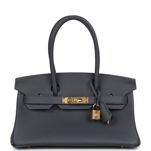 Hermes Hermes Shoulder Birkin Light 29 Ardoise Evercolor Gold Hardware
