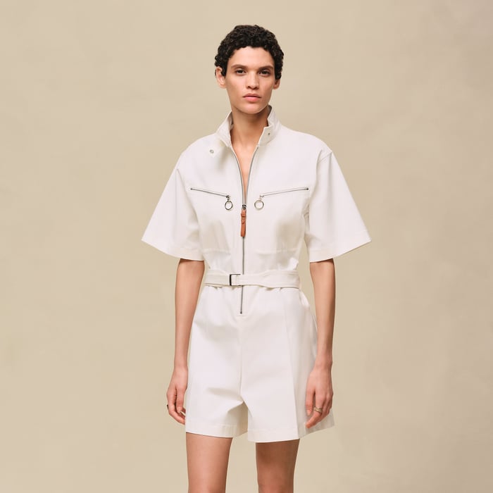 Blanc Naturel Double Cotton Twill Jumpsuit