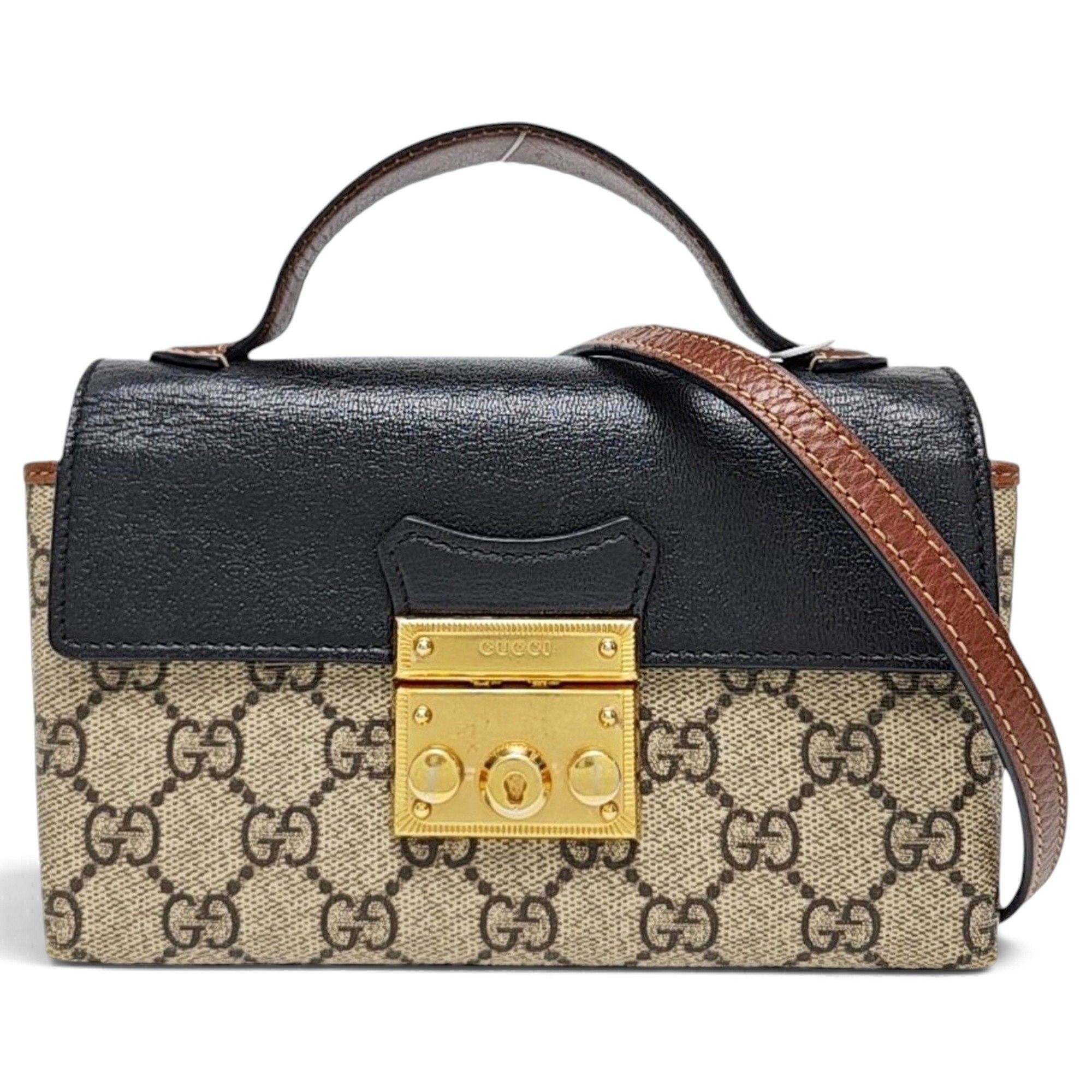 Padlock leather handbag