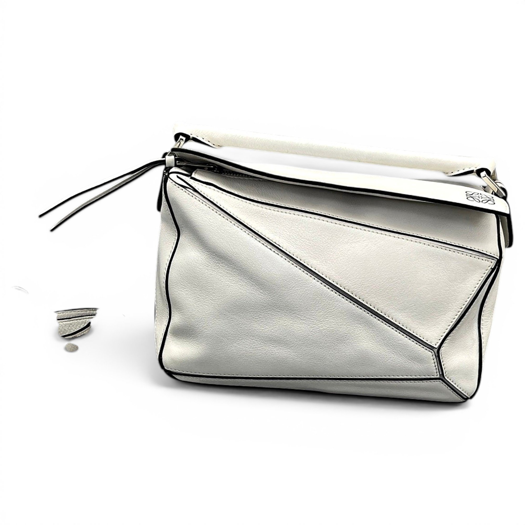 Puzzle leather handbag
