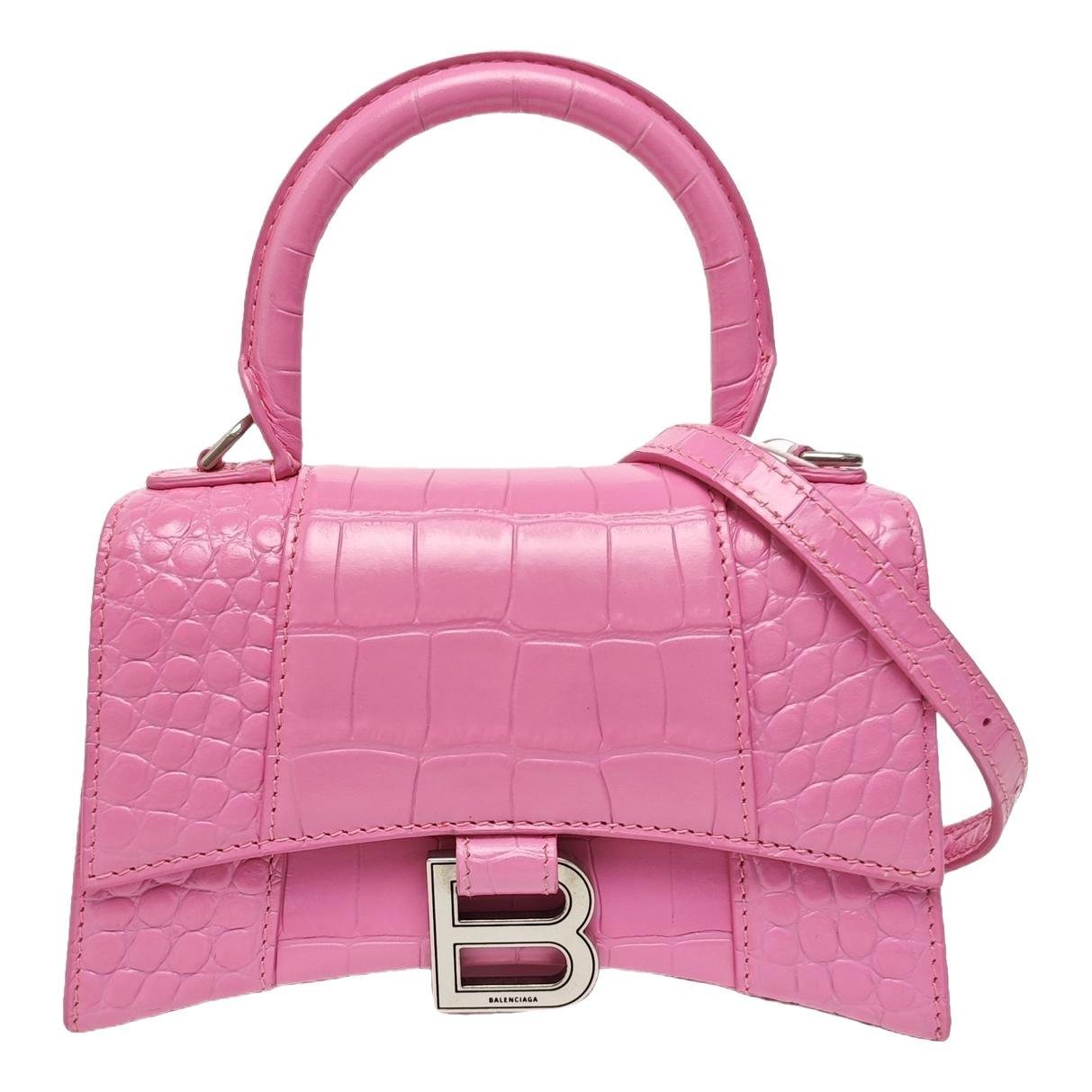 Hourglass leather handbag