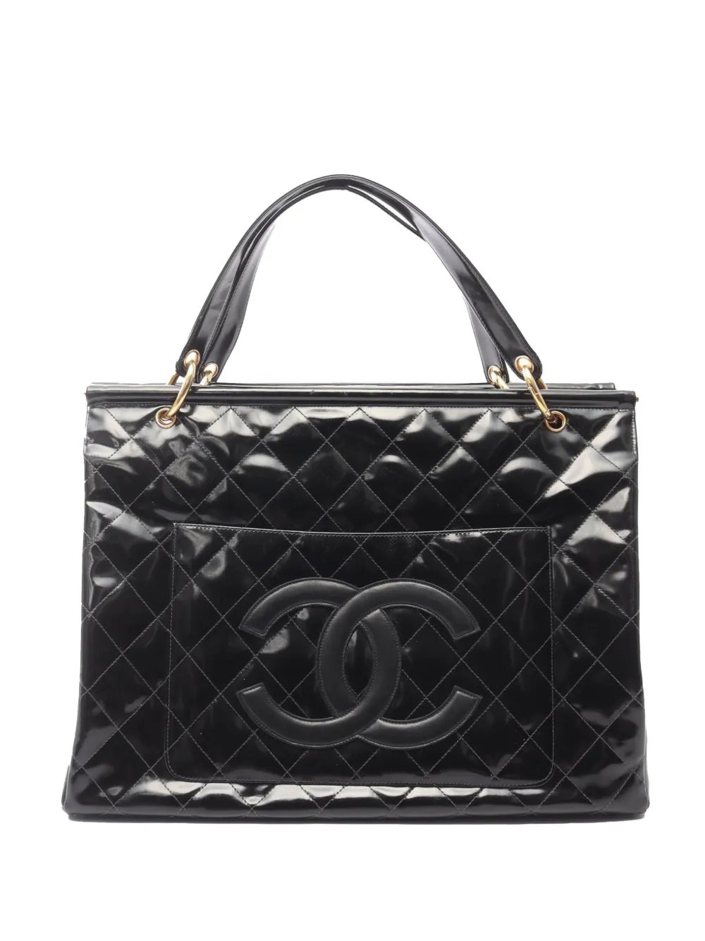1996-1997 CC Quilted Patent Shoppers tote bag