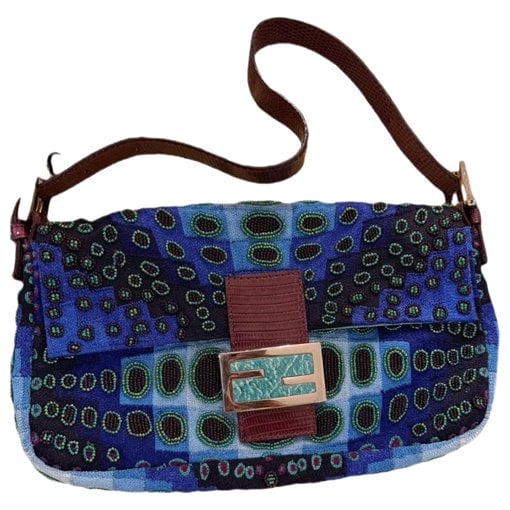 Baguette silk handbag