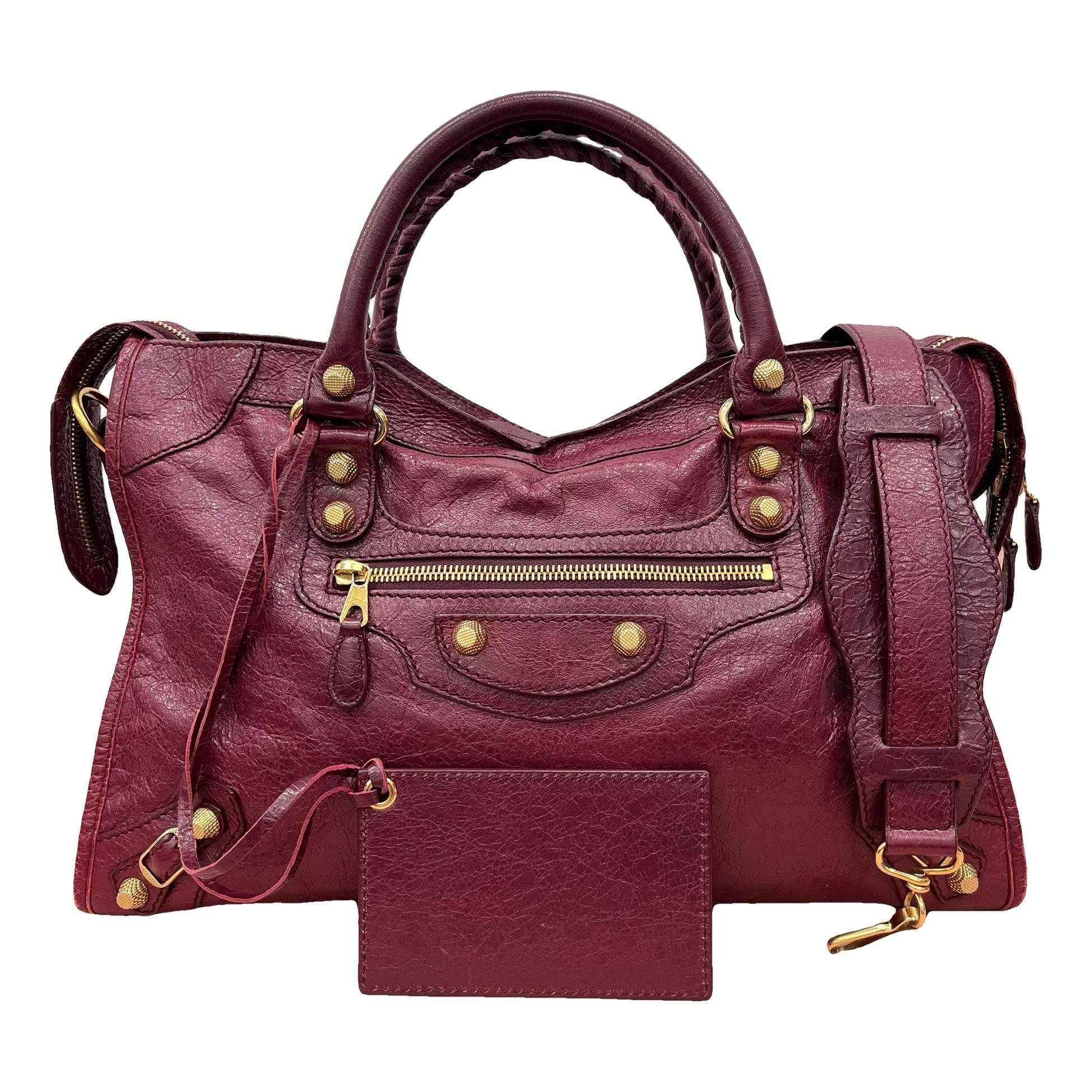 City leather handbag