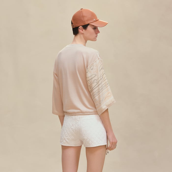 Blanc Perle "Candy Libris" Long-sleeve Twillaine T-shirt Sweater