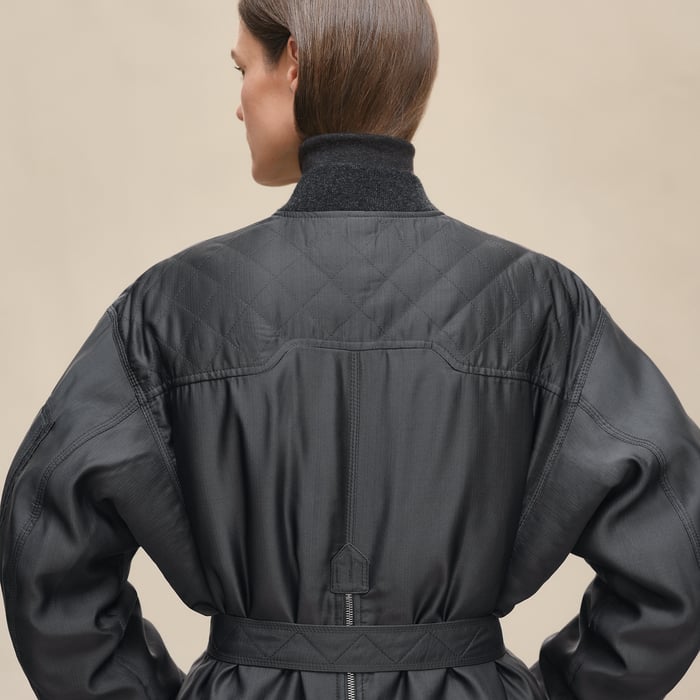 Gris Ardoise Bombers Coat
