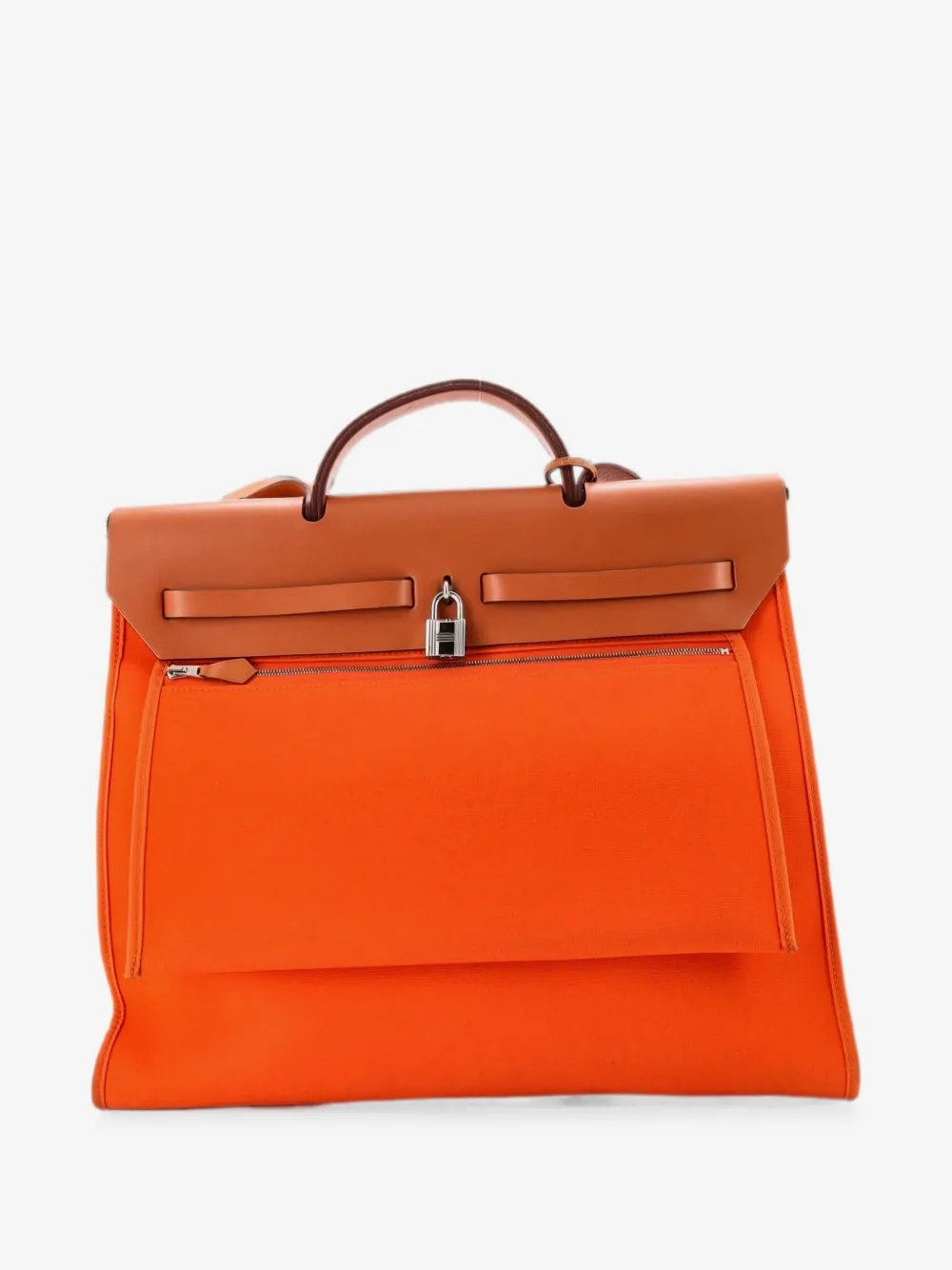Herbag Zip Leather and Toile 39 satchel