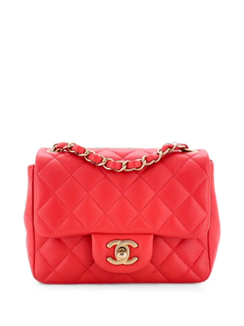 Square Classic Single Flap Bag Quilted Lambskin Mini crossbody bag