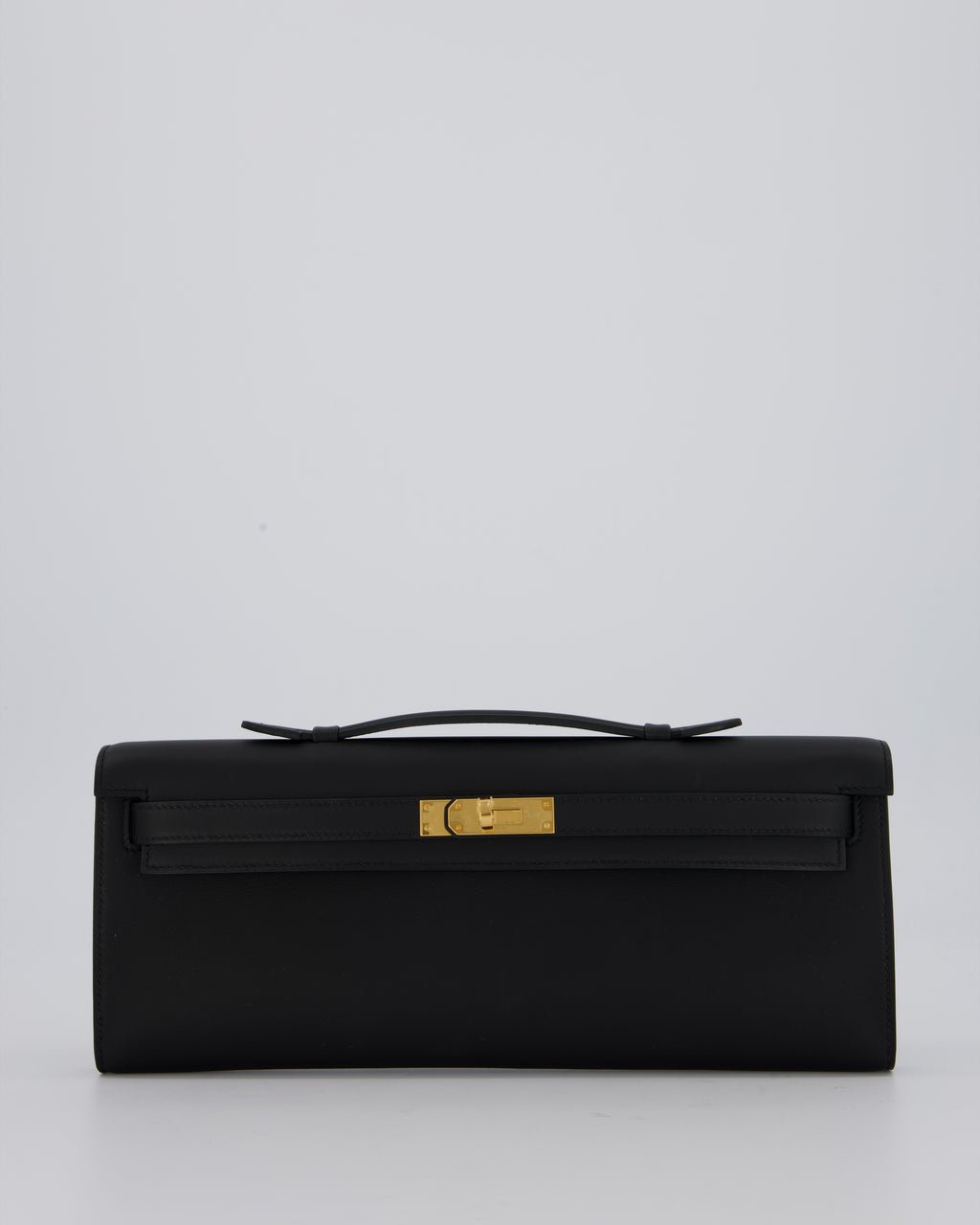 *HOT & RARE* Hermès Kelly Cut Bag in Noir Swift Leather with Gold Hardware