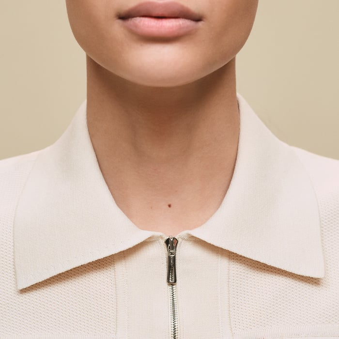 Beige Amande Zipped Jacket