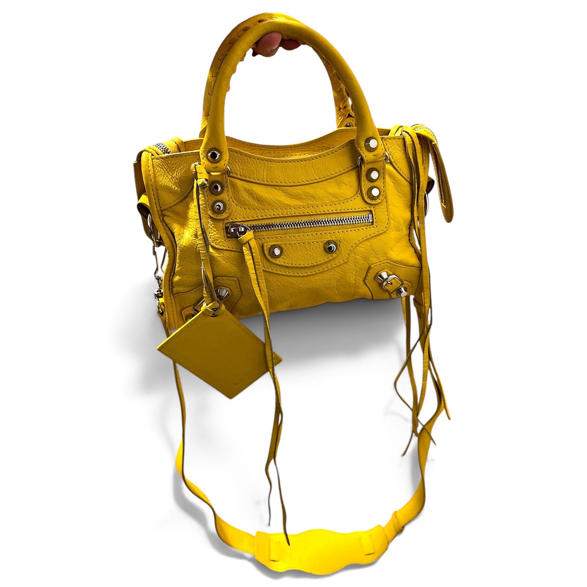 City leather handbag
