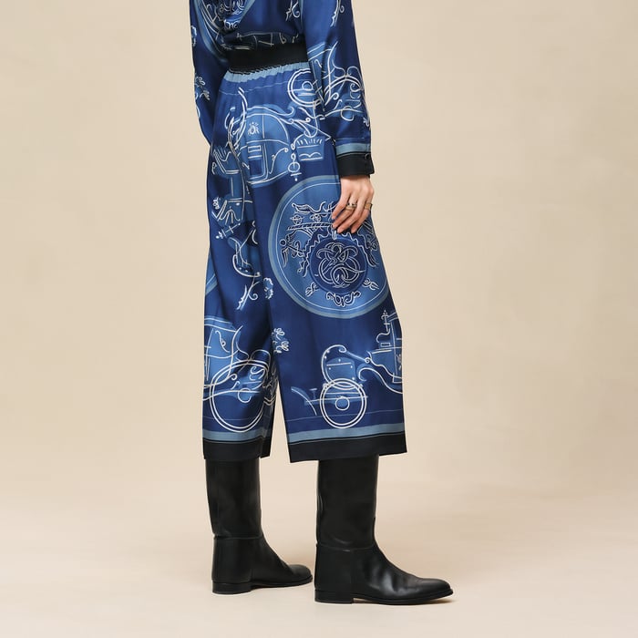 Bleu Lagune "Ex-libris a Main Levee" Short Pants