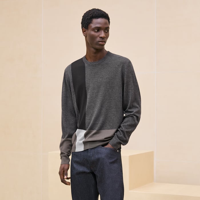 Anthracite "Graphique Colore" Crewneck Sweater