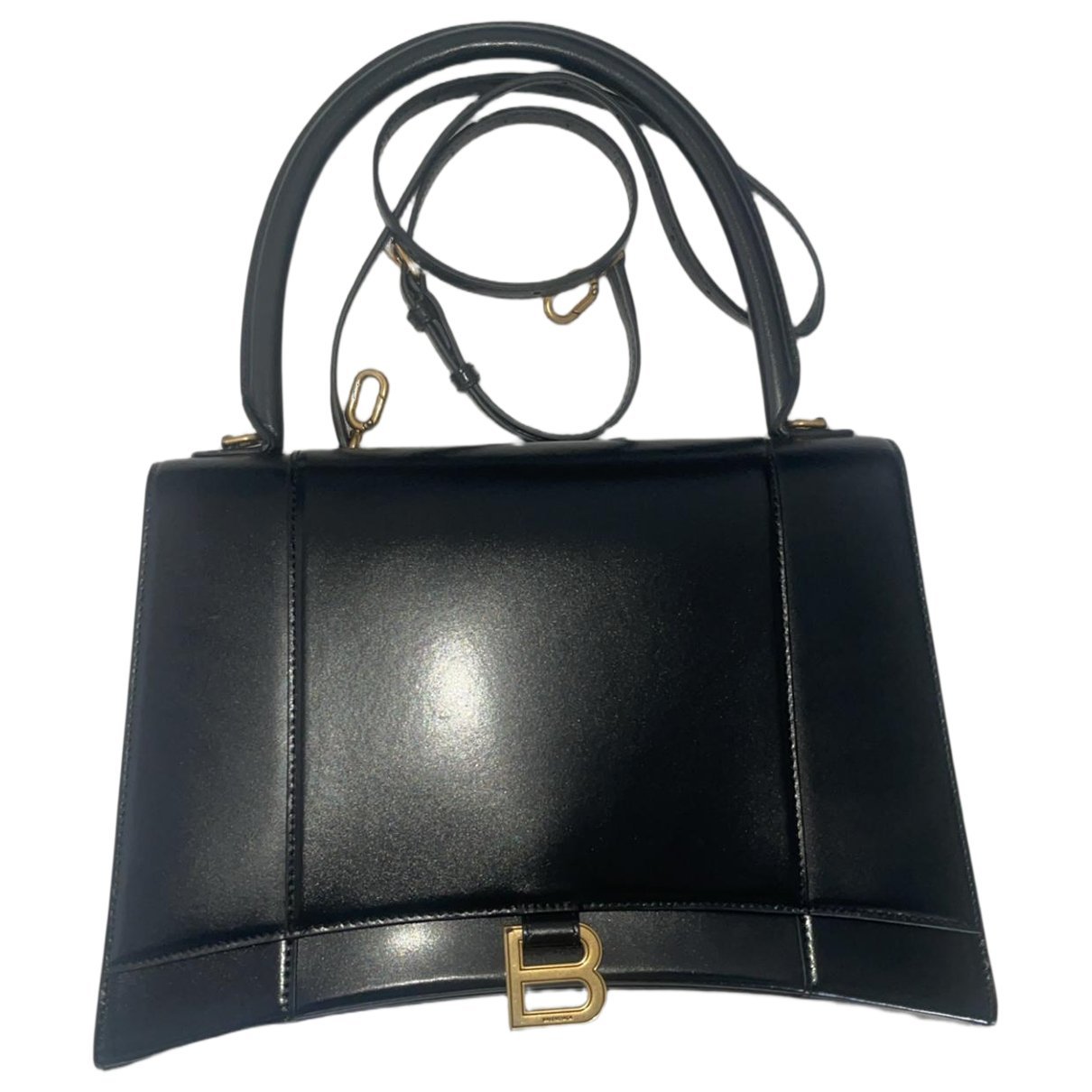 Hourglass leather handbag