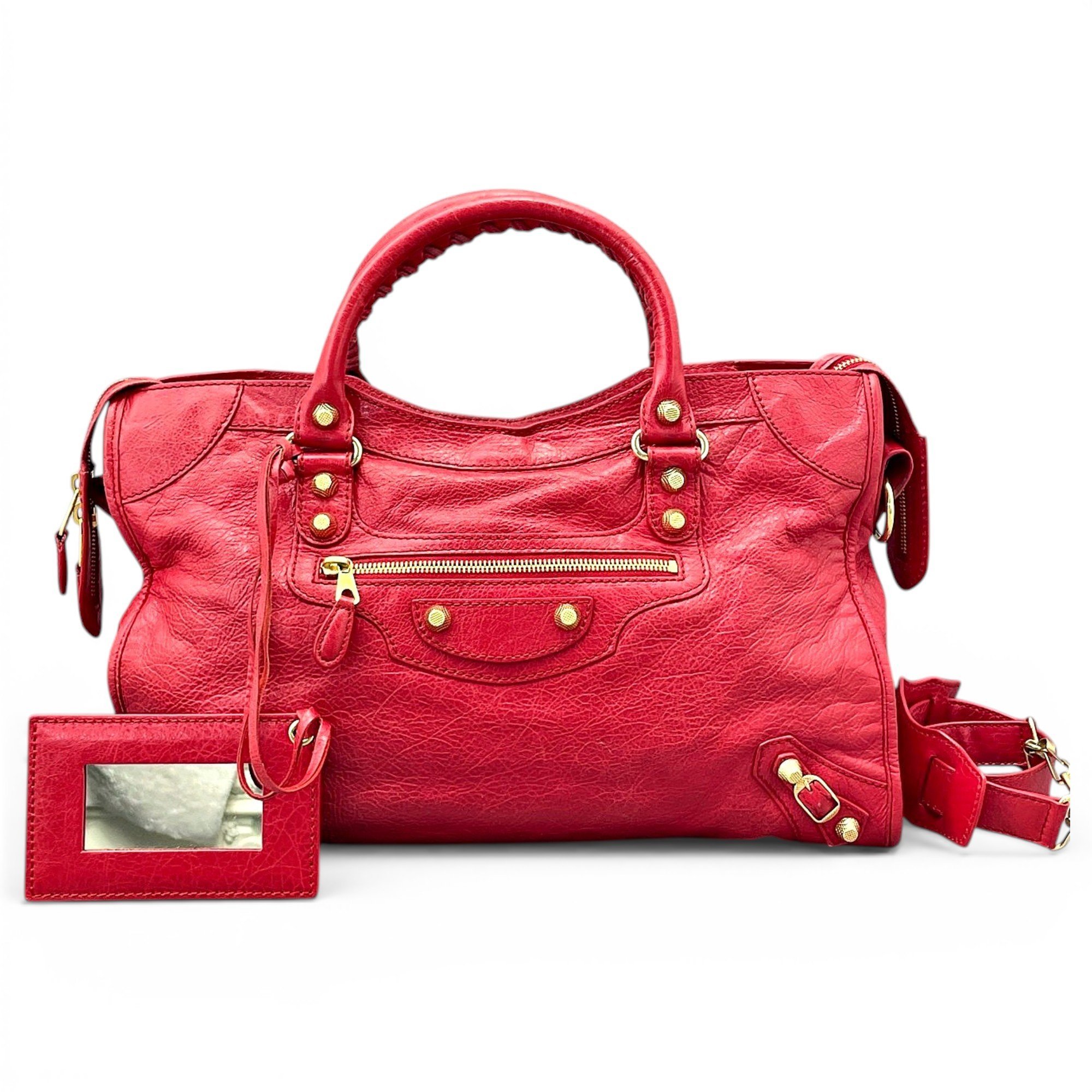 City leather handbag