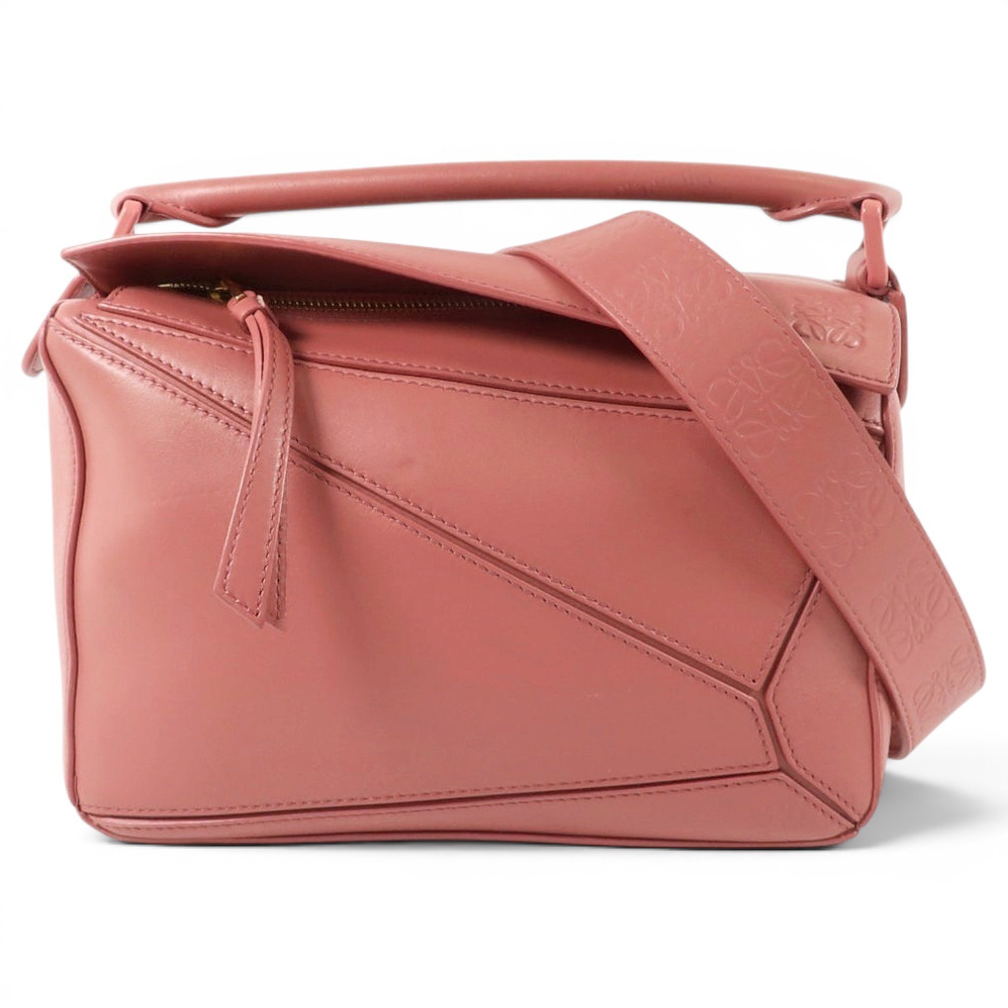 Puzzle leather handbag