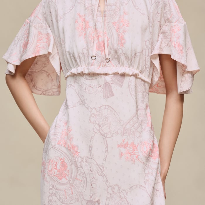 Rose Opaline "Aux Champs Remix" Ruffled Tulip Dress
