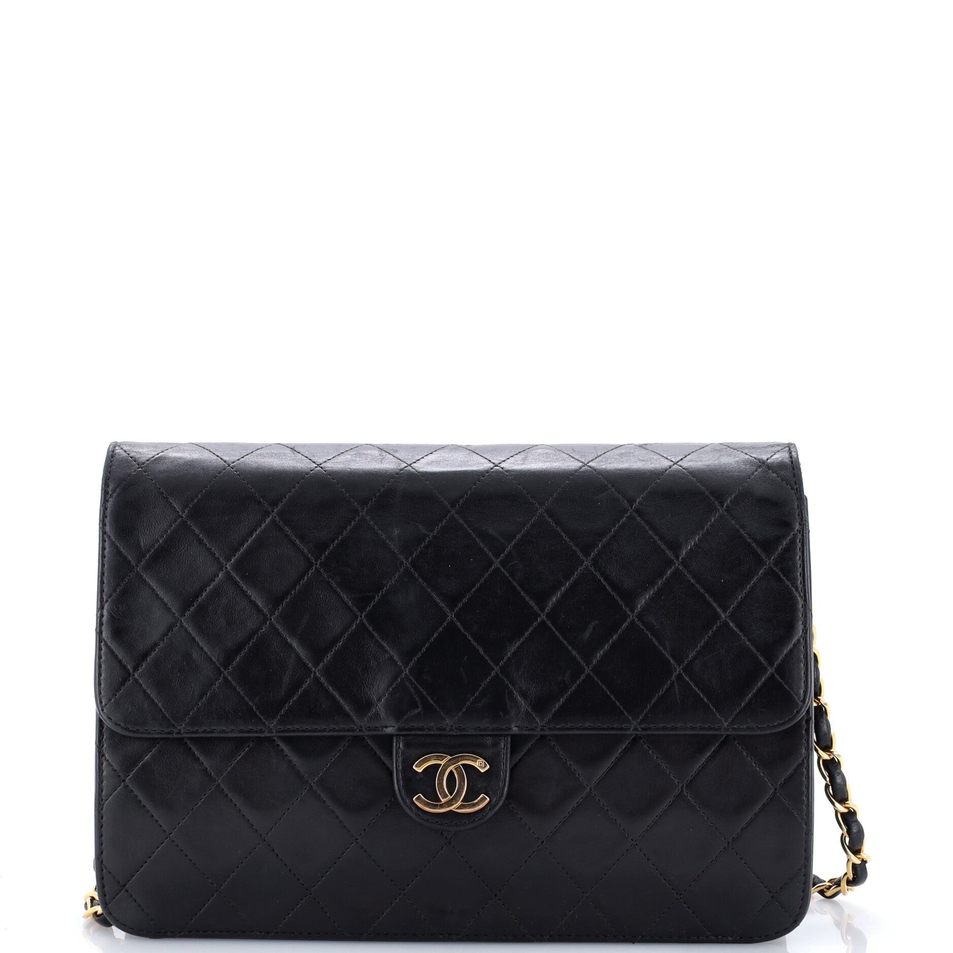 Vintage Square CC Flap Bag Quilted Lambskin Medium