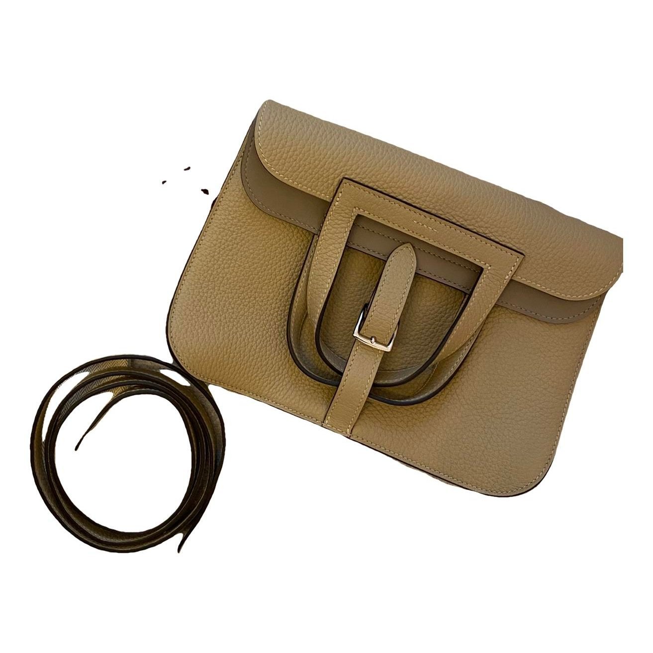 Hermes Halzan 25 Handbag Trench Clemence Leather