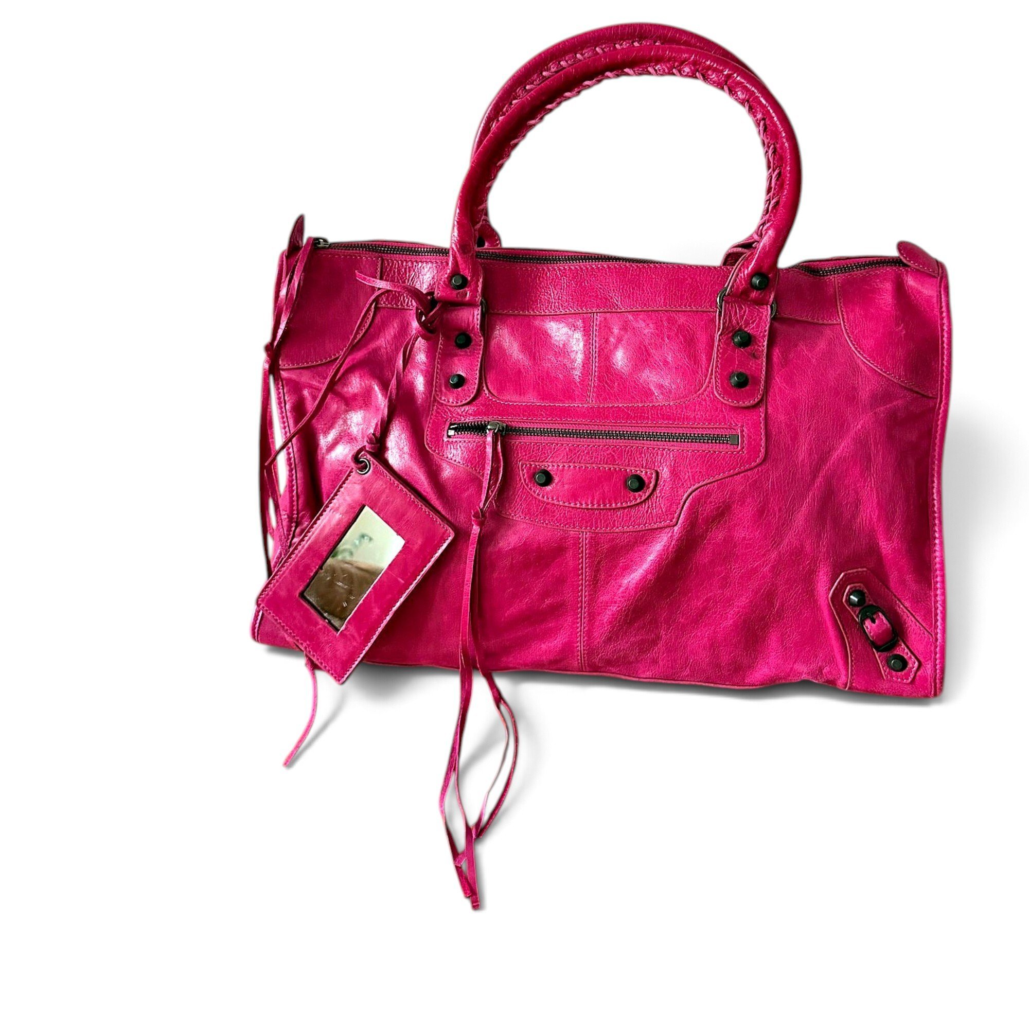 City leather handbag