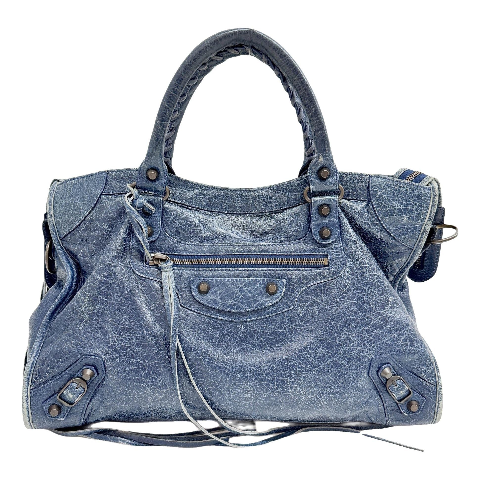 City leather handbag