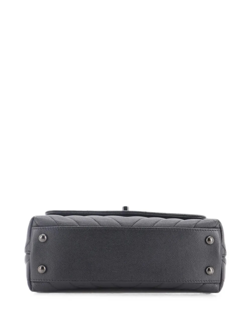 So Black Coco Top Handle Bag Chevron Caviar Mini satchel