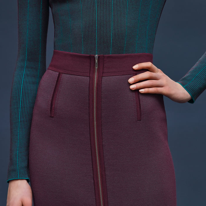 Rouge Bordeaux Mid-length Skirt