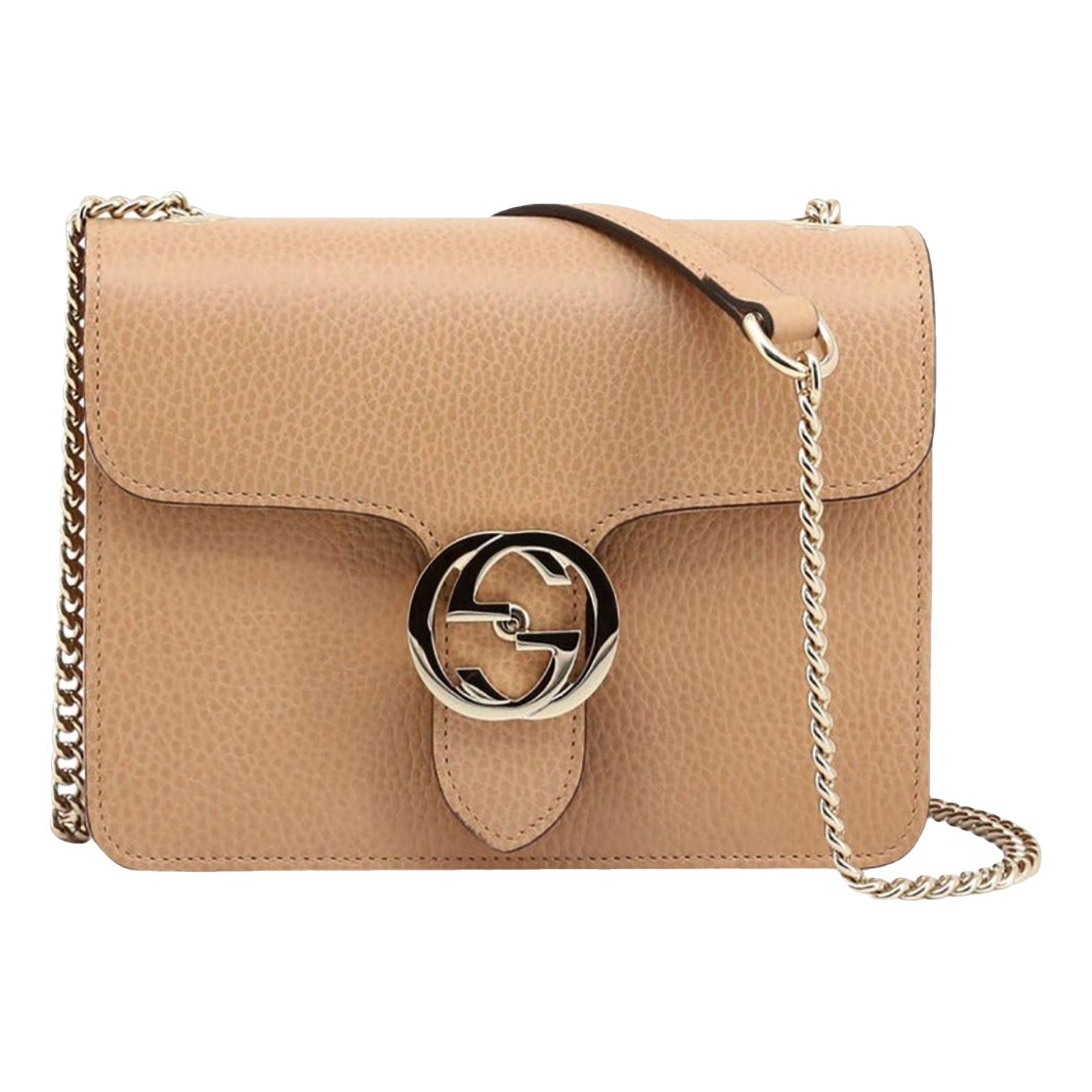 Interlocking leather handbag